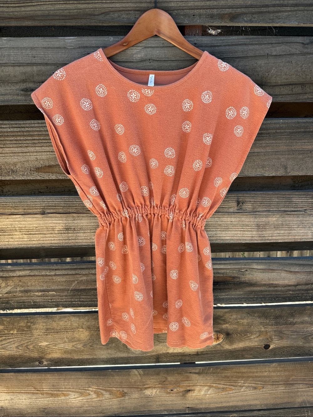 Rylee + Cru Terracotta Sand Dollar Print French Terry Dress 8-9 yrs